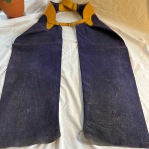 Purple suede leather chaps